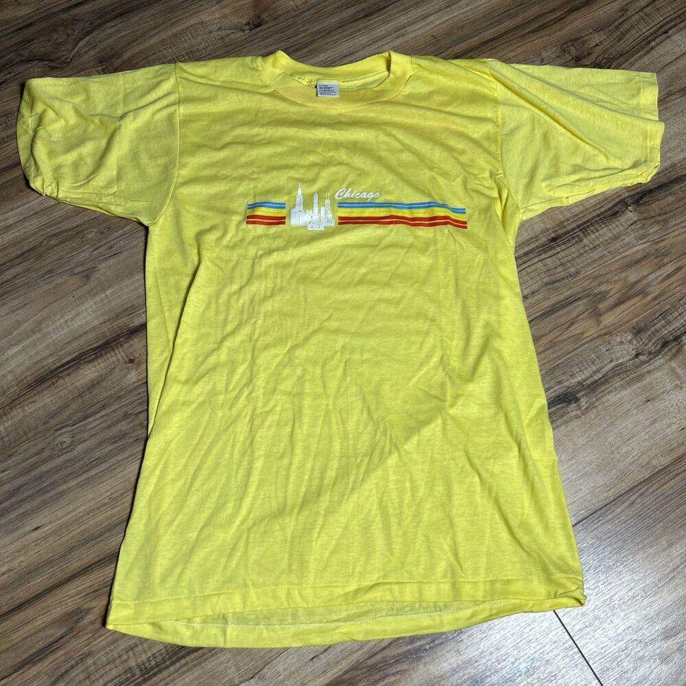Vintage Vtg Thin Soft Chicago T Shirt Xl 1970 1980 Hanco Made In Usa Nwot